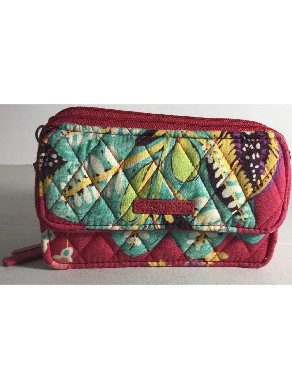 RETIRED Vera Bradley Little Hipster RFID All in One Crossbody Wristlet Red Rumba